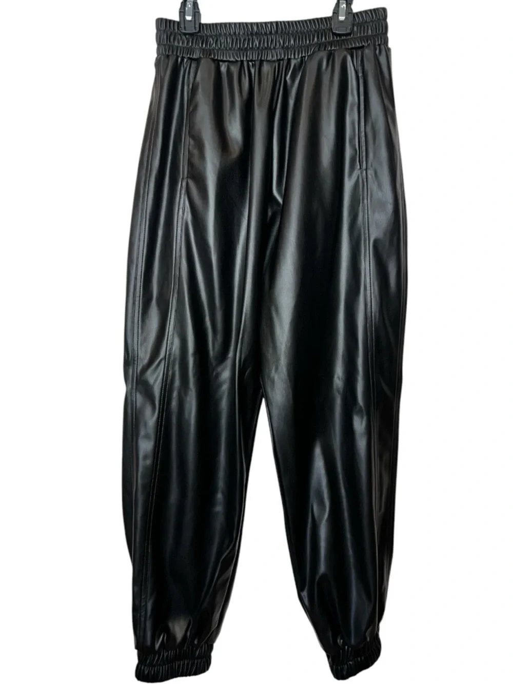 MISA Los Angeles Kasta Faux Leather Jogger Pants Black Vegan Leather Size S NWT - Picture 4 of 9